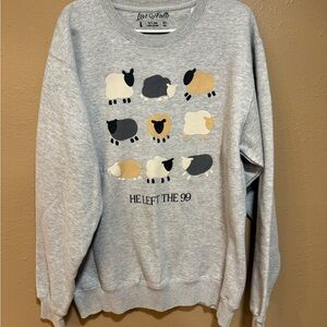 Oversized crewneck. Love in faith brand. (He left the 99)